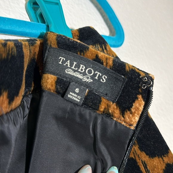 TALBOTS BLACK LABEL ANIMAL PRINT VELVET MIDI SKIRT BOHO HIP MOD TIMELESS SEXY 6 - Picture 4 of 6